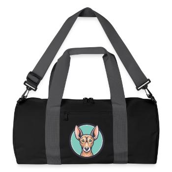 Cirneco Dell Etna Dog Breed Cartoon Kawaii Clipart - Recycled Duffel Bag - black/graphite grey - Front