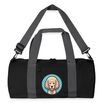 Schnurpudel Hund Rasse Cartoon Kawaii Clipart Haustier - Recycelte Duffel Bag - Schwarz/Graphitgrau - Vorne