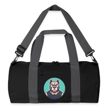 Cordoba Fighting Dog Breed Cartoon Kawaii Clipart - Recycled Duffel Bag - black/graphite grey - Front
