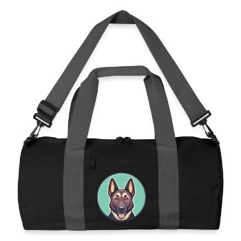 Holländischer Schäferhund Hunderasse Karikatur Kawaii Clipart - Recycelte Duffel Bag - Schwarz/Graphitgrau - Vorne