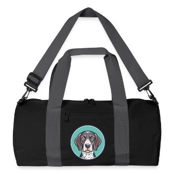 Deutsch Kurzhaar Hund Rasse Lustige Karikatur - Recycelte Duffel Bag - Schwarz/Graphitgrau - Vorne