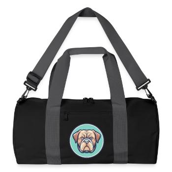 Français Bordeaux Mastiff Chien Race Dessin animé Kawaii - Sac de sport recyclé - noir/gris graphite - Devant