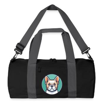 Grand Anglo Français Blanc et Orange Hunderasse Haustier - Recycelte Duffel Bag - Schwarz/Graphitgrau - Vorne