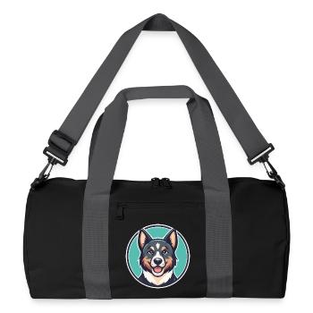 Kai Ken Dog Breed Cartoon Character Kawaii Clipart - Recycled Duffel Bag - black/graphite grey - Front
