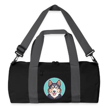 Karelo Finlandais Laïka Chien Race Dessin Animé Kawaii Pet - Sac de sport recyclé - noir/gris graphite - Devant