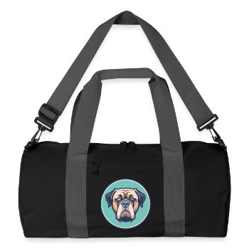 Mallorca Mastiff Dog Breed Cartoon Kawaii Clipart - Recycled Duffel Bag - black/graphite grey - Front