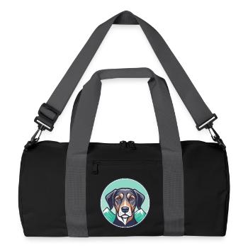 Mountain Cur Dog Breed Cartoon Kawaii Clipart Pet - Recycled Duffel Bag - black/graphite grey - Front