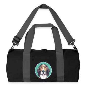Norman Hound Chien Race Dessin animé Kawaii Clipart Animal de compagnie - Sac de sport recyclé - noir/gris graphite - Devant