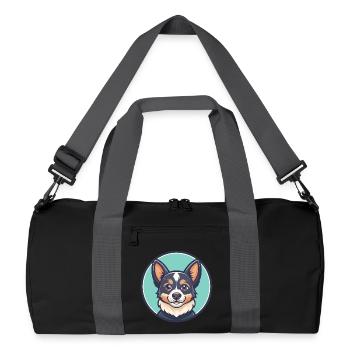 Porcelaine Chien Race Dessin Animé Kawaii Clipart Animal - Sac de sport recyclé - noir/gris graphite - Devant