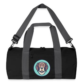 Slowakischer rauhaariger Vorstehhund Rasse Cartoon Haustier - Recycelte Duffel Bag - Schwarz/Graphitgrau - Vorne