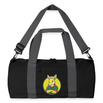 Aardvark Cute Kawaii Cartoon Clipart Pet Animal - Recycled Duffel Bag - black/graphite grey - Front
