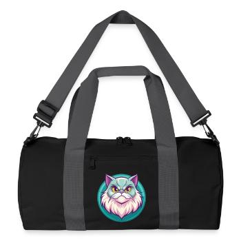 Persische Katze Rasse Cartoon Kawaii Tier Haustier - Recycelte Duffel Bag - Schwarz/Graphitgrau - Vorne
