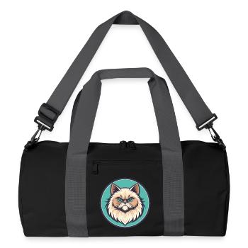 Colorpoint Persische Katze Rasse Cartoon Kawaii Tier - Recycelte Duffel Bag - Schwarz/Graphitgrau - Vorne