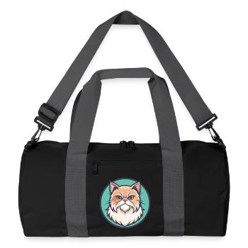 Persische Katze Rasse Cartoon Kawaii Tier Haustier - Recycelte Duffel Bag - Schwarz/Graphitgrau - Vorne