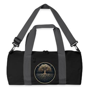 Baum Silhouette Wurzeln - Recycelte Duffel Bag - Schwarz/Graphitgrau - Vorne