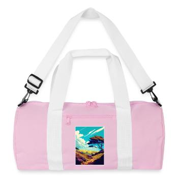 Quantock Hills Aonb Vintage Reiseposter Souvenir - Recycelte Duffel Bag - Rosa/Weiß - Vorne