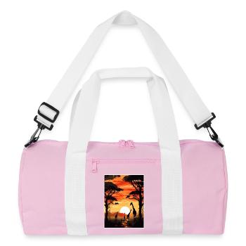 Afrika Reise Poster Souvenir Postkarte Malerei - Recycelte Duffel Bag - Rosa/Weiß - Vorne