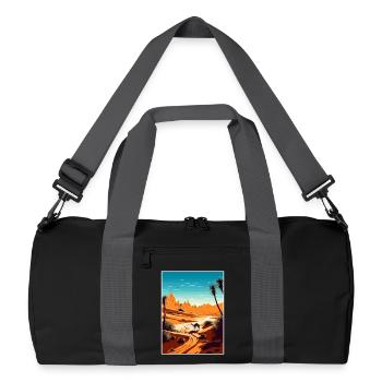 Sahara Désert Afrique Voyage Affiche Souvenir WPA - Sac de sport recyclé - noir/gris graphite - Devant