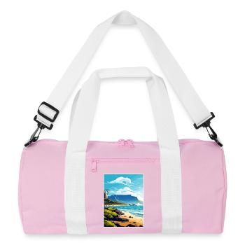 Tafelberg Südafrika Reiseposter Souvenir - Recycelte Duffel Bag - Rosa/Weiß - Vorne