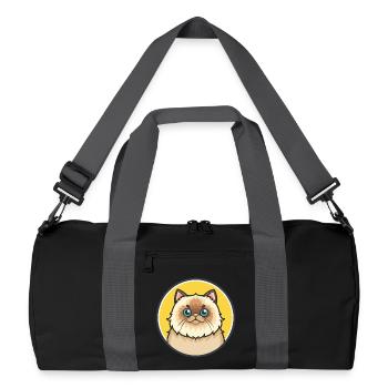 Colorpoint Persische Katze Rasse Karikatur Kawaii Tier - Recycelte Duffel Bag - Schwarz/Graphitgrau - Vorne