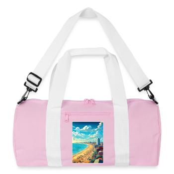 Mar del Plata Affiche de voyage Peinture Souvenir WPA - Sac de sport recyclé - rose/blanc - Devant
