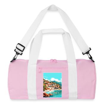 Affiche de voyage Yelapa Peinture de carte postale souvenir - Sac de sport recyclé - rose/blanc - Devant