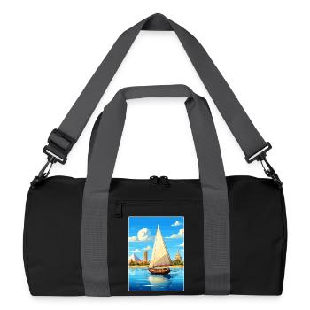 Kairo Ägypten Große Pyramiden Von Gizeh Reiseposter - Recycelte Duffel Bag - Schwarz/Graphitgrau - Vorne