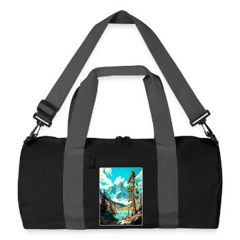 Bridger Teton Nationalpark Reiseposter Souvenir - Recycelte Duffel Bag - Schwarz/Graphitgrau - Vorne