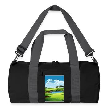Harbor Town Golf Links Club Course Travel Poster - Recycled Duffel Bag - black/graphite grey - Front