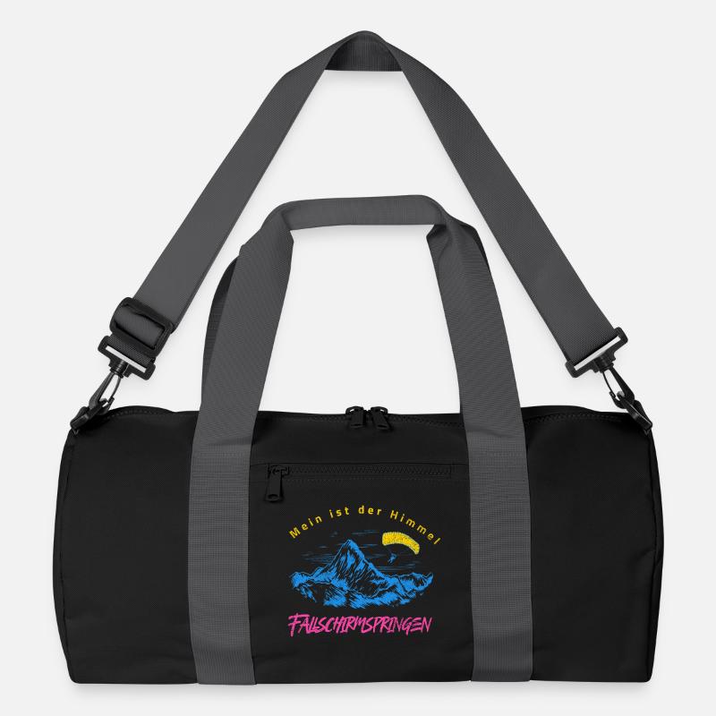My kingdom is the sky – skydiving - Recycled Duffel Bag - black/graphite grey