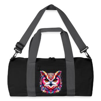 Eule - Recycelte Duffel Bag - Schwarz/Graphitgrau - Vorne