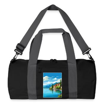 Lac de Garde Italie Affiche de voyage Peinture Souvenir WPA - Sac de sport recyclé - noir/gris graphite - Devant
