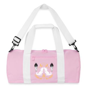 Emblem der Lunaren Wölfe - Recycelte Duffel Bag - Rosa/Weiß - Vorne