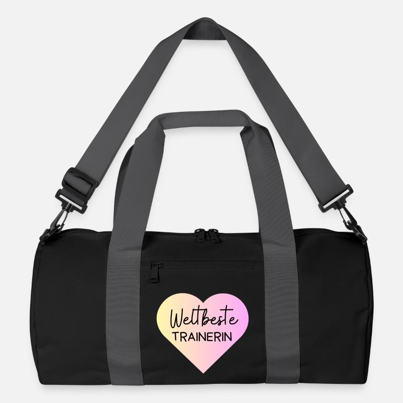Weltbeste Trainerin! Personalisierbar - Recycelte Duffel Bag - Schwarz/Graphitgrau