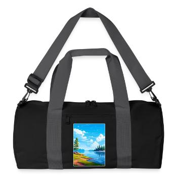 Lake Arrowhead California Travel Poster Souvenir - Recycled Duffel Bag - black/graphite grey - Front