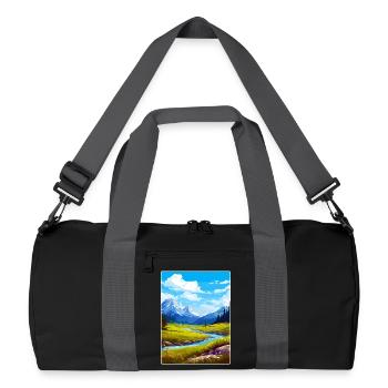 Glacier County Montana Travel Poster Souvenir WPA - Recycled Duffel Bag - black/graphite grey - Front