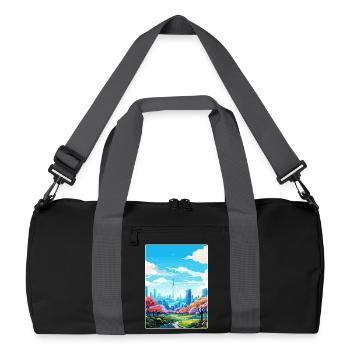 Séoul Corée du Sud Affiche de voyage Peinture Souvenir WPA - Sac de sport recyclé - noir/gris graphite - Devant