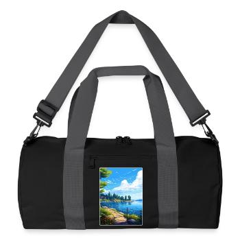 Lake Arrowhead California Travel Poster Souvenir - Recycled Duffel Bag - black/graphite grey - Front