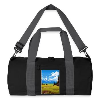 Affiche de voyage souvenir du parc national de Grand Teton - Sac de sport recyclé - noir/gris graphite - Devant