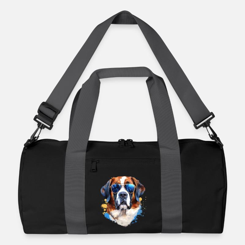 Saint Bernard with sunglasses Recycled Duffel Bag
