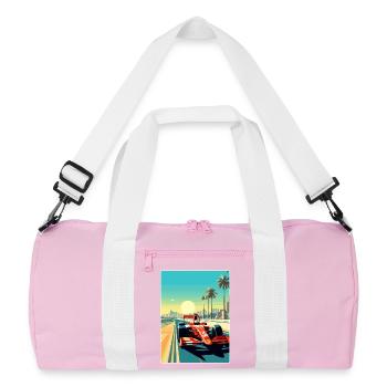 Abu Dhabi Circuit Motorsport Race Uae Travel Card - Recycelte Duffel Bag - Rosa/Weiß - Vorne