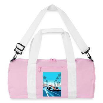 Abu Dhabi Circuit Motorsport Race Uae Travel Card - Recycelte Duffel Bag - Rosa/Weiß - Vorne