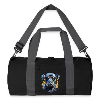 Cane Corso with sunglasses - Recycled Duffel Bag - black/graphite grey - Front