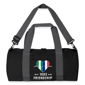Le Nigeria et la France, une amitié à 100 % - Sac de sport recyclé - noir/gris graphite - Devant