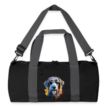 Lévrier avec lunettes de soleil - Sac de sport recyclé - noir/gris graphite - Devant
