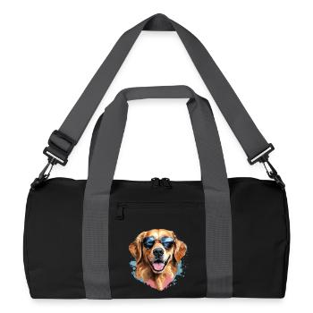 Golden Retriever with Sunglasses - Recycled Duffel Bag - black/graphite grey - Front