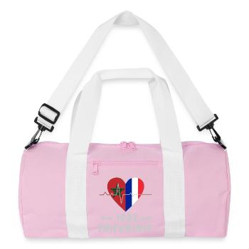 Le Maroc et la France : une amitié à 100 % - Sac de sport recyclé - rose/blanc - Devant