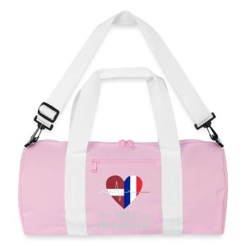 Lettland und Frankreich 100% Freundschaft - Recycelte Duffel Bag - Rosa/Weiß - Vorne