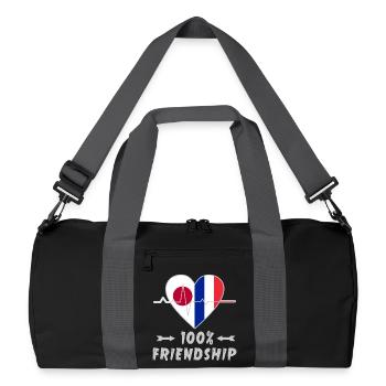 Japan and France 100% friendship - Recycled Duffel Bag - black/graphite grey - Front