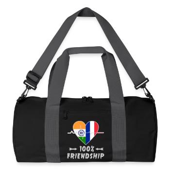 Indien und Frankreich 100% Freundschaft - Recycelte Duffel Bag - Schwarz/Graphitgrau - Vorne